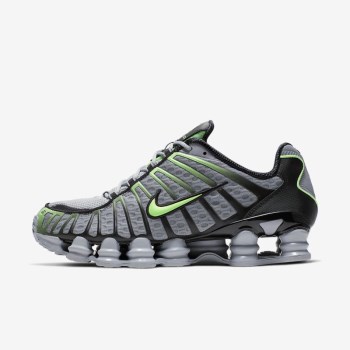 Nike Shox TL - Férfi Utcai Cipő - Szürke/Fekete/Világos Zöld